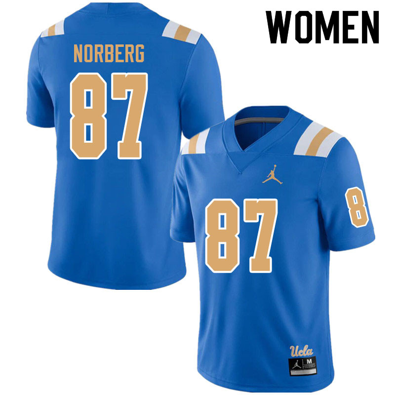 Jordan Brand Women #87 Grant Norberg UCLA Bruins College Football Jerseys Sale-Blue - Click Image to Close